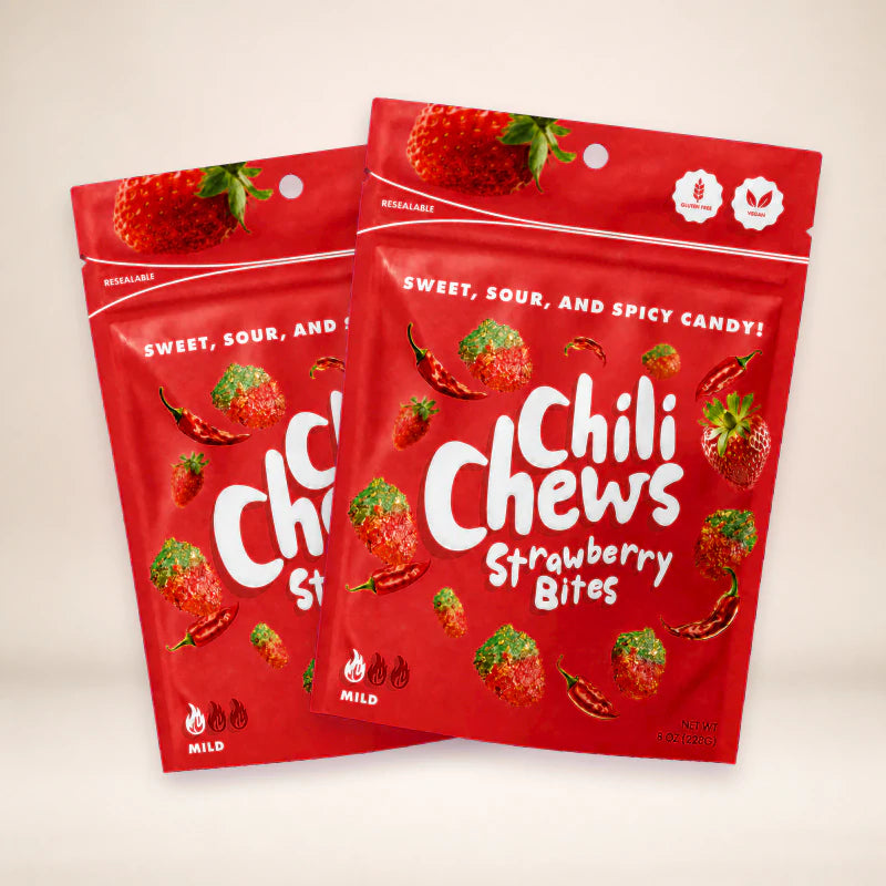 Two bags of Strawberry Bites Chili Chews