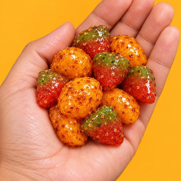 A handful of chamoy gummies