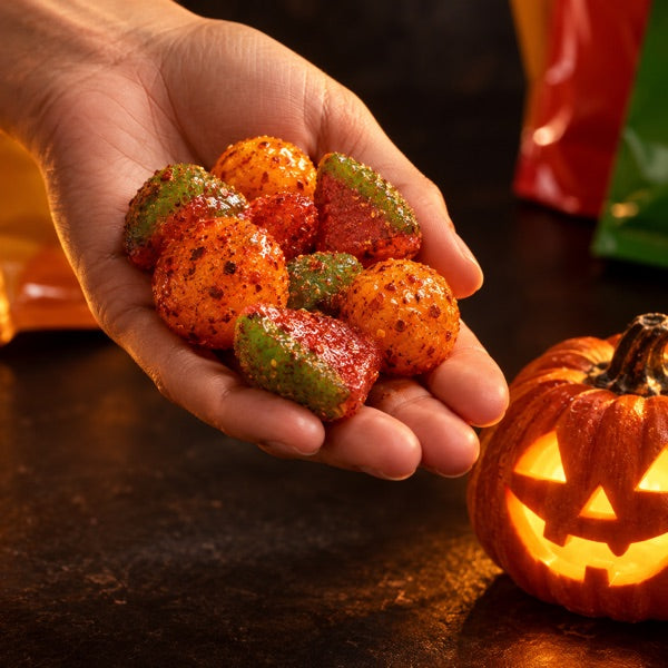 A handful of chamoy gummies