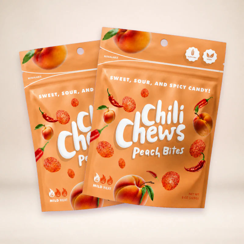 2 bags of Peach Bites Chili Chews