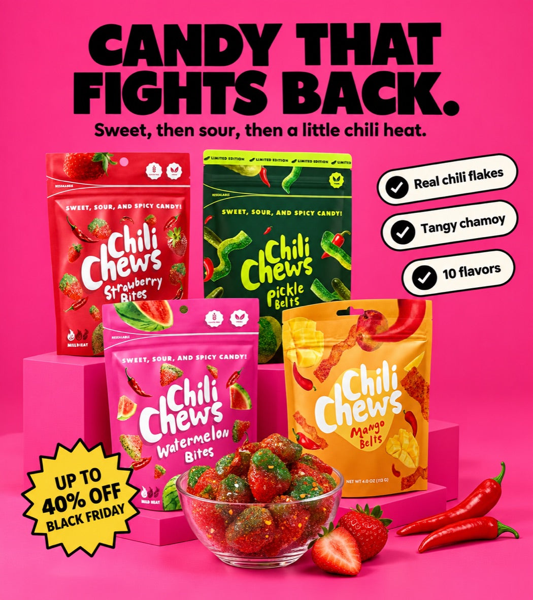 Chili Chews pouches with up to 40% off this Black Friday
