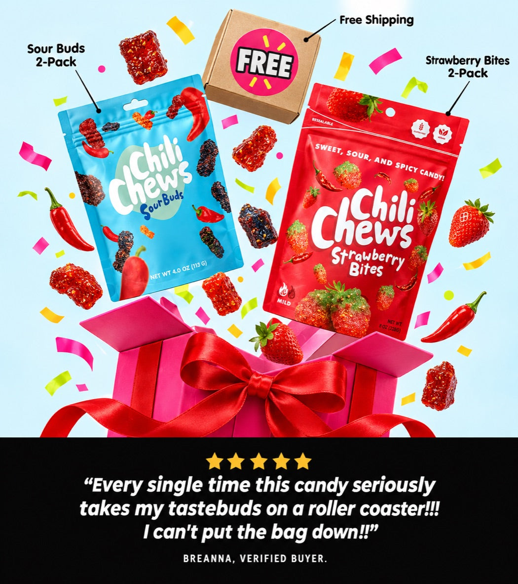 Free gifts: free shipping, Sour Buds and Strawberry Bites 2-packs