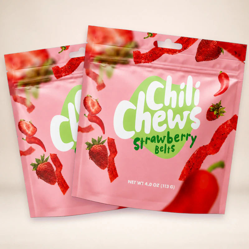 2 bags of Strawberry Belts Chili Chews