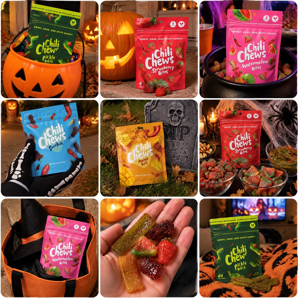 Chili Chews at Halloween: pumpkins, pails, costume parties and movie nights